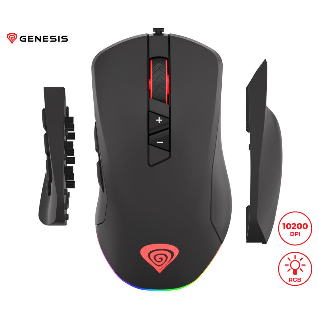 Miš Genesis Žična Xenon 770 gaming črna 10200DPI RGB LED osvetlitev (MOUSE-GEN-XEN770)