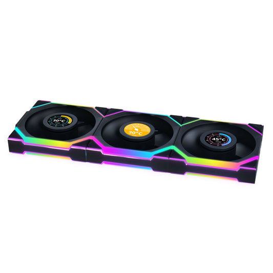 Ventilator Lian-Li UNI FAN SL Wireless LCD 120mm črna ARGB (3 pack + kontroler)