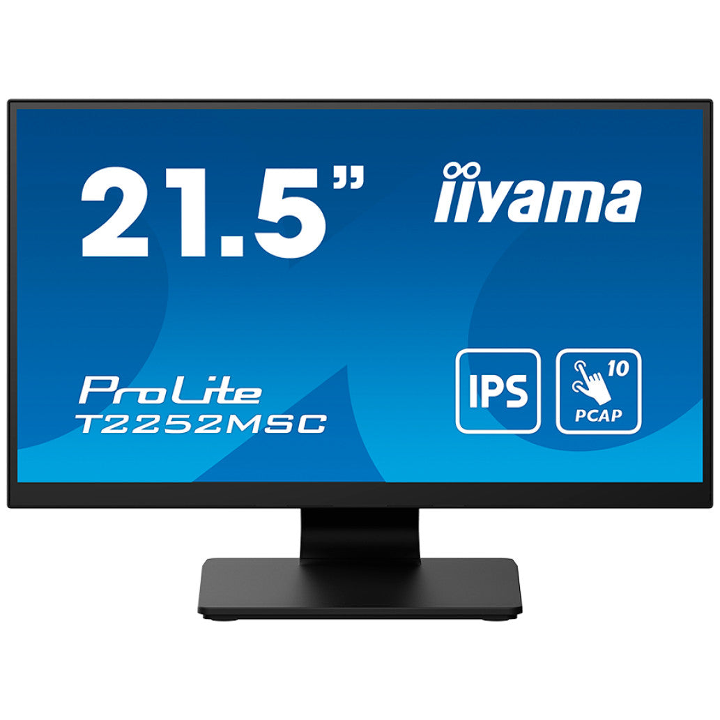 Monitor touch Iiyama 54,6 cm (21,5") T2252MSC-B2AG 1920x1080 POS IPS 5ms HDMI DisplayPort 2xUSB3.2 Zvočniki  7H ProLite interaktivni monitor