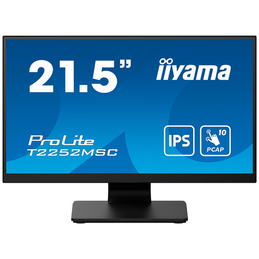 Monitor touch Iiyama 54,6 cm (21,5") T2252MSC-B2AG 1920x1080 POS IPS 5ms HDMI DisplayPort 2xUSB3.2 Zvočniki  7H ProLite interaktivni monitor