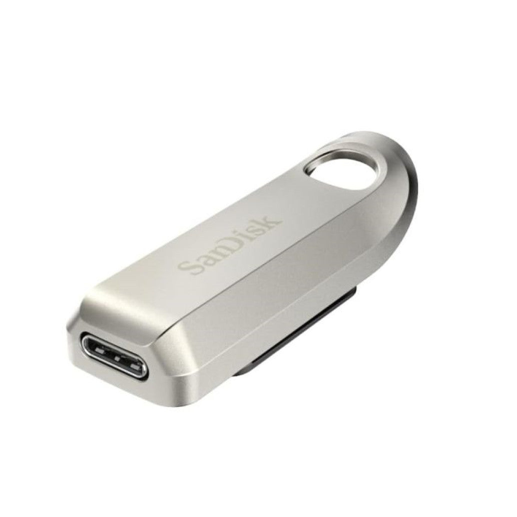 Spominski ključek 128GB USB-C Sandisk Ultra Luxe 400MB/s kovinski drsni srebrn (SDCZ75-128G-G46)