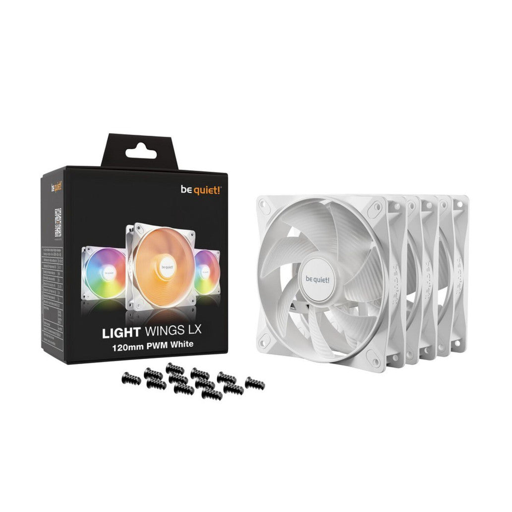 Ventilator be quiet! Light Wings LX 120mm bela RGB (3 pack)
