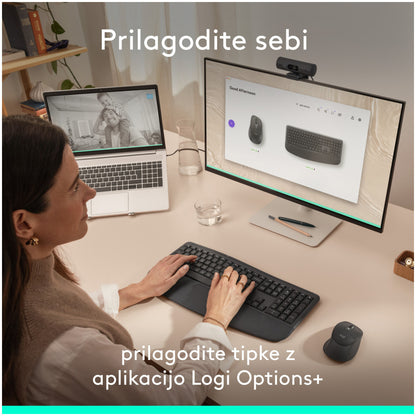 Tipkovnica in miš Logitech brezžična + Bluetooth MK880 Signature Comfort Plus grafitna Slovenski nabor znakov (920-014161)