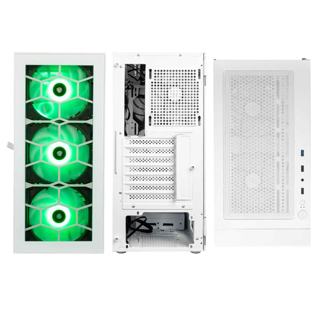 Ohišje Kolink OBSERVATORY HF GLASS MidiATX - bela ARGB