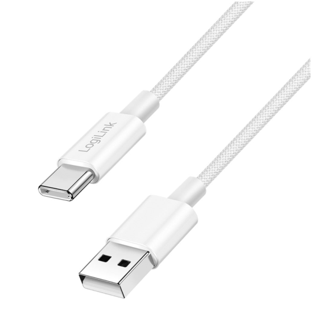 Kabel USB-C (m) => USB-A (m) 2.0 najlon ovoj 1,0m 60W 3A/20V 480Mbps PD3 bel LogiLink (CU0321)
