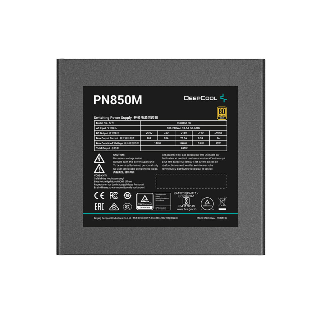 Napajalnik - 850W Deepcool PN850M 80Plus Gold+ 90% ATX 12V V3.1 Modular 120mm črna (R-PN850M-FC0B-EU)