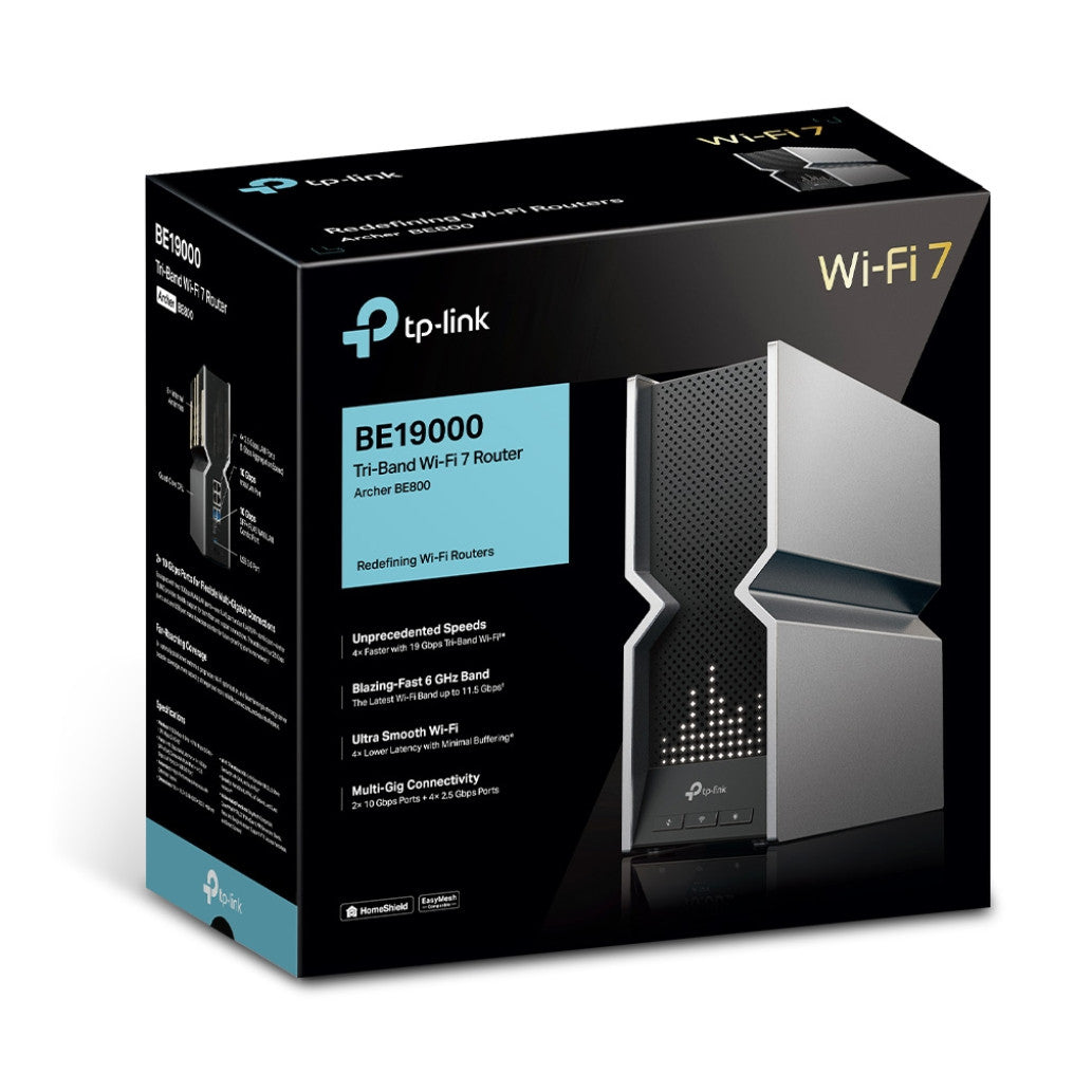 Usmerjevalnik brezžični TP-Link Archer BE800 WiFi7 802.11be BE19000 4xLAN 8x notranja antena ()