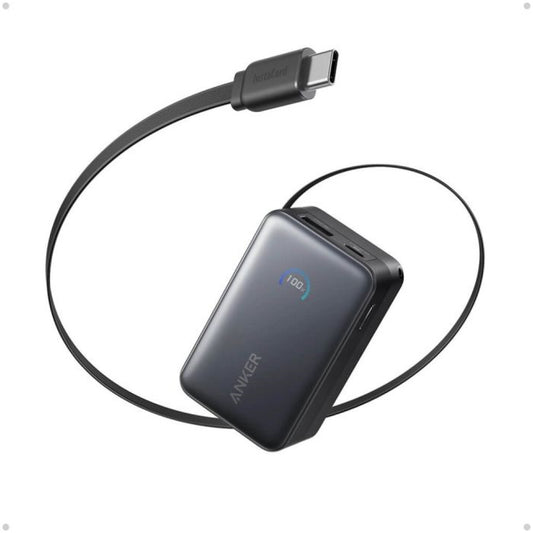 Prenosna baterija Anker Nano 10000 mAh 45W z vgrajenim USB-C kablom črn (A1638H11)