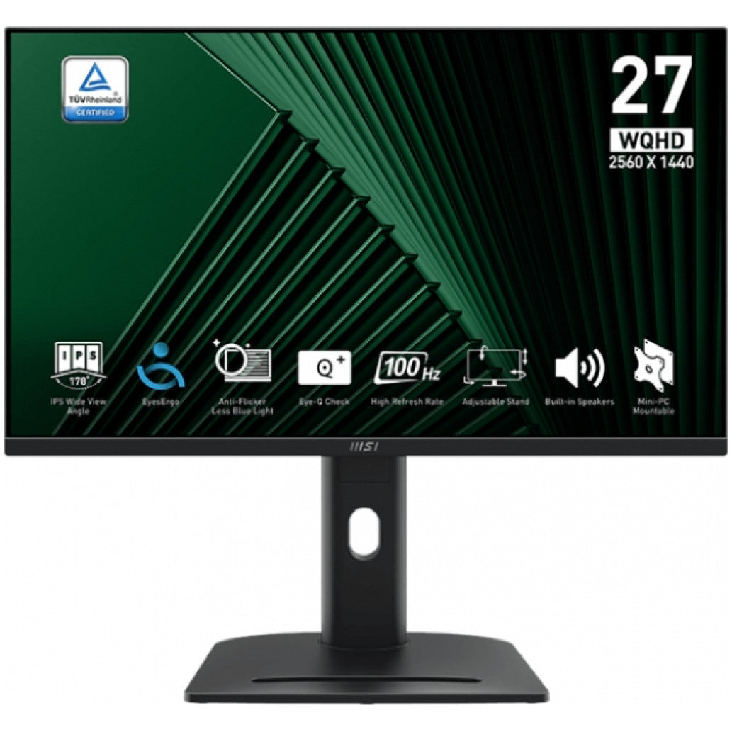 Monitor MSI 68,6 cm (27,0") MP275QPG 2560x1440 100Hz IPS 1ms 2xHDMI DisplayPort Pivot Zvočniki  DCI-P3-79% AdaptiveSync PRO-Serija