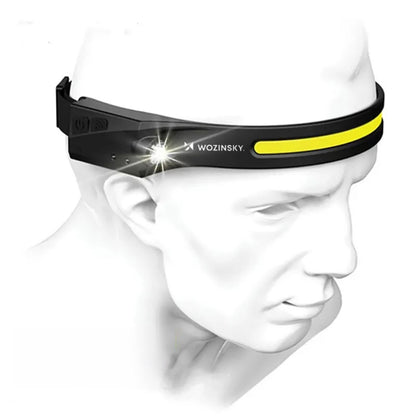 Naglavna svetilka Wozinsky WLC-1200 350lm CREE LED IPX4 z senzorjem gibanja črna (WLC-1200)