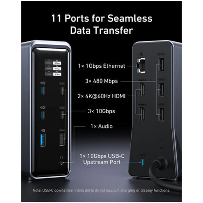 Priklopna postaja USB-C/A => Anker Prime 2x HDMI USB3.2 3xUSB2.0 2xUSB-C-Out USB2.0 3xUSB-C 100W 1xLAN 1x3,5mm (A83B63A1)