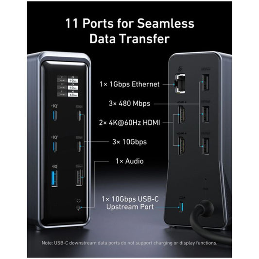 Priklopna postaja USB-C/A => Anker Prime 2x HDMI USB3.2 3xUSB2.0 2xUSB-C-Out USB2.0 3xUSB-C 100W 1xLAN 1x3,5mm (A83B63A1)