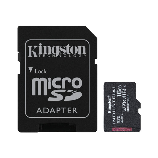 Spominska kartica SDHC-Micro 16GB Kingston - 100MB/s INDUSTRIAL C10 UHS-I, U3, V30 (SDCIT2/16GB) + adapter