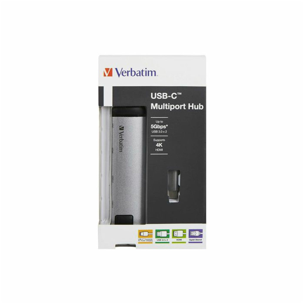 Priklopna postaja USB-C => 1x USB-C 2x USB 3.1 HDMI ETH Gbit Verbatim 49141