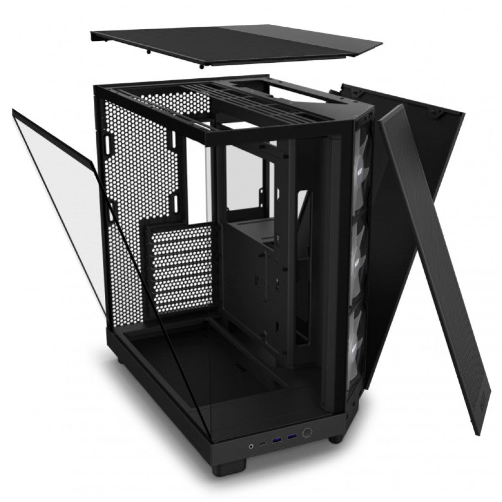 Ohišje NZXT HF Flow MidiATX - črna RGB