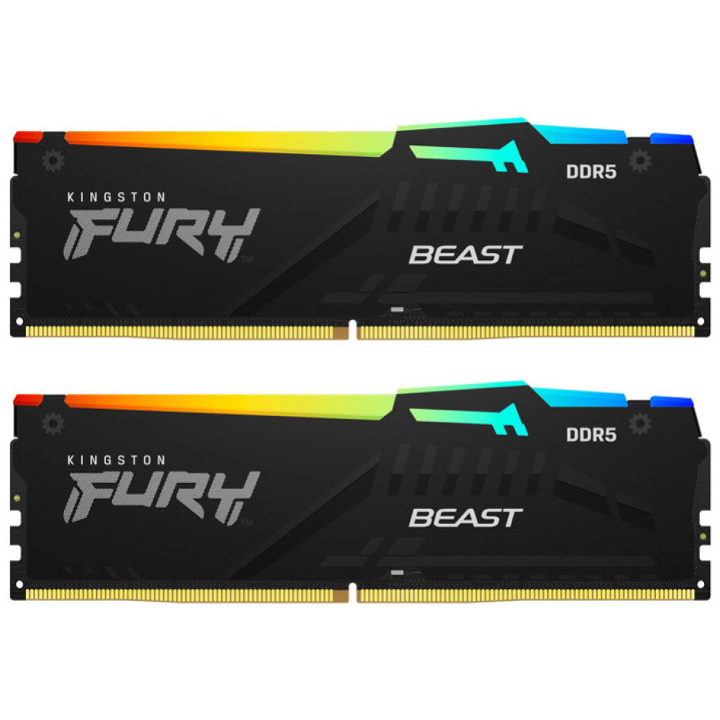 DDR5 16GB 5600MHz CL40 KIT (2x 8GB) Kingston RGB Fury Beast XMP3.0 1,25V Fury črna (KF556C40BBAK2-16)