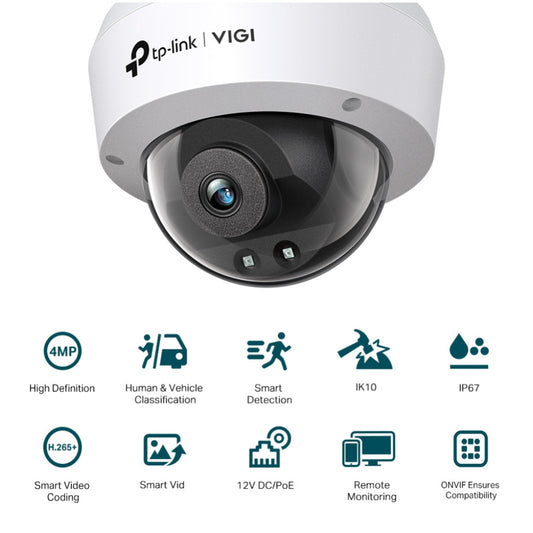 TP-LINK VIGI 4MP IR Dome mrežna kamera 4mm (do 2560 × 1440 H.265+ 30fps)