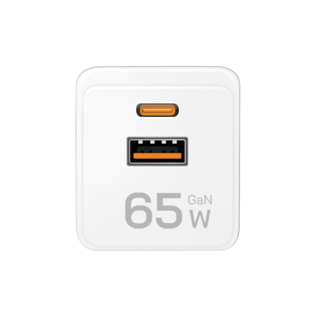 Hišni polnilec 100-240V => 1x USB-C (ž) 1x USB-A (ž) 65W GaN PD3 QC4 LogiLink (PA0371)