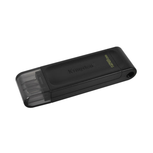 Spominski ključek 128GB USB-C Kingston DT70 80MB/s plastičen s pokrovčkom črn (DT70/128GB)