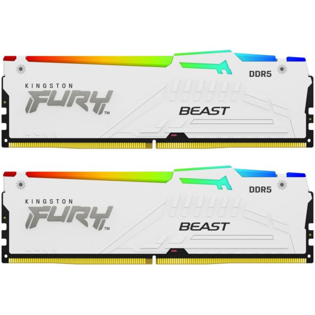 DDR5 32GB 6000MHz CL30 KIT (2x16GB) Kingston RGB Fury Beast 1,4V bela (KF560C30BWEAK2-32)
