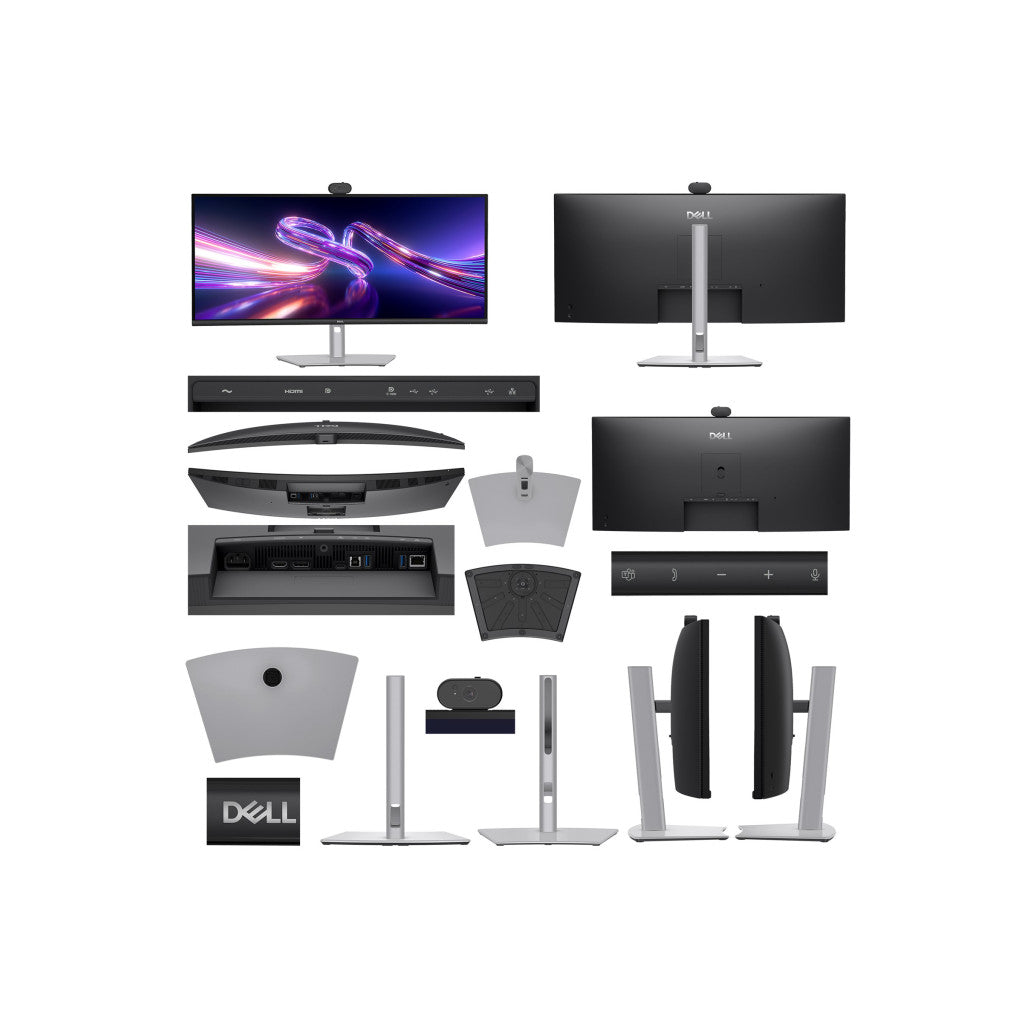 Monitor Dell 86,4 cm (34,0") P3426WEV 3440x1440 Curved konferenca 100Hz IPS 5ms HDMI DisplayPort USB-C 90W 3xUSB3.2 USB-C-Out HAS Kamera  3H sRGB99% RJ45 PRO