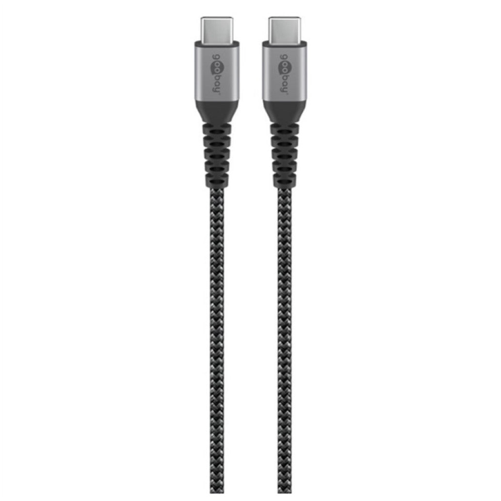 Kabel USB-C => USB-C 0,50m 60W črn - Goobay