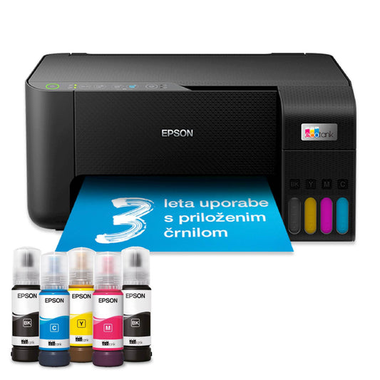 Tiskalnik multifunkcijski brizgalni barvni Epson EcoTank L3270 A4 enostransko skeniranje USB WiFi 20ppm (C11CJ67434)