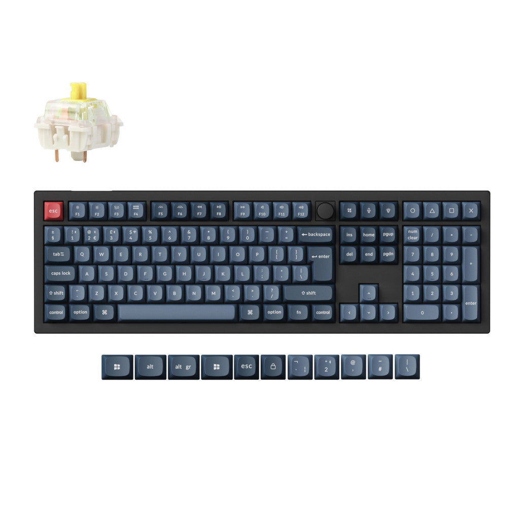 Mehanska Tipkovnica brezžična Keychron V6 Max QMK/VIA UK | črna RGB (Yellow Switch) (V6M-D4-UK)