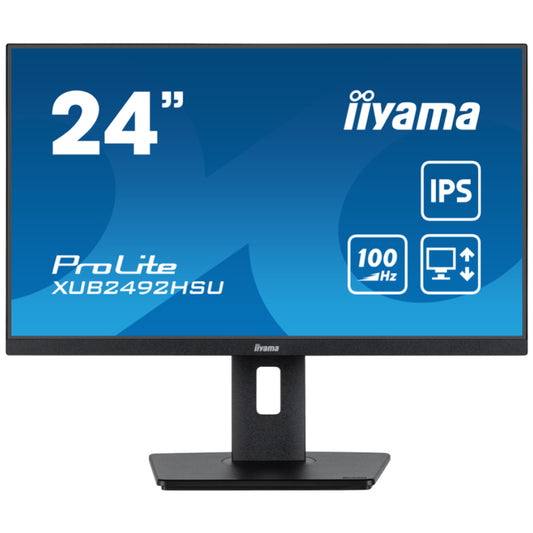 Monitor Iiyama 60,5 cm (23,8") XUB2492HSU-B6A 1920x1080 100Hz IPS 0,4ms HDMI DisplayPort 4xUSB3.2 Pivot Zvočniki  2H sRGB99% ProLite