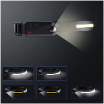 Naglavna svetilka Wozinsky WLC-1200 350lm CREE LED IPX4 z senzorjem gibanja črna (WLC-1200)