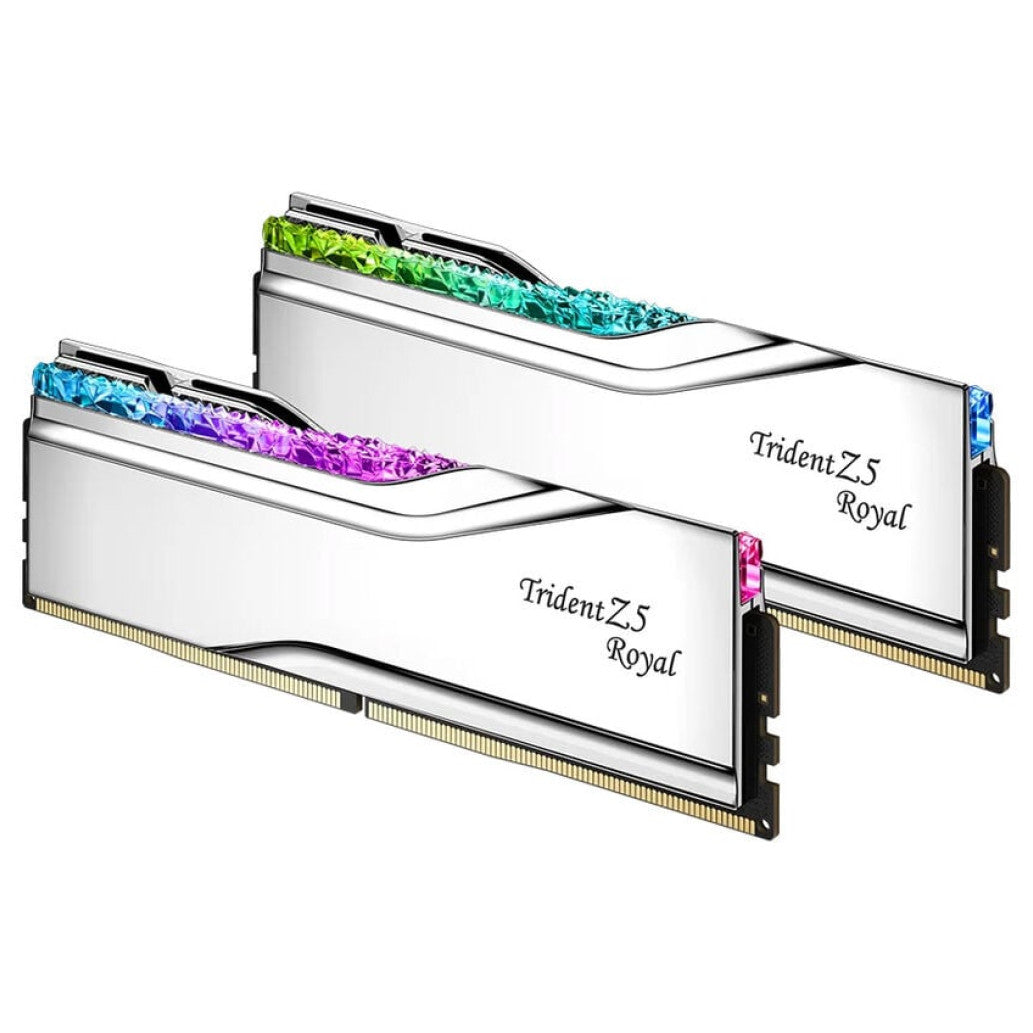 DDR5 64GB 6400MHz CL32 KIT (2x32GB) G.Skill RGB Trident Z5 Royal XMP3.0 1,4V srebrna (F5-6400J3239G32GX2-TR5S)