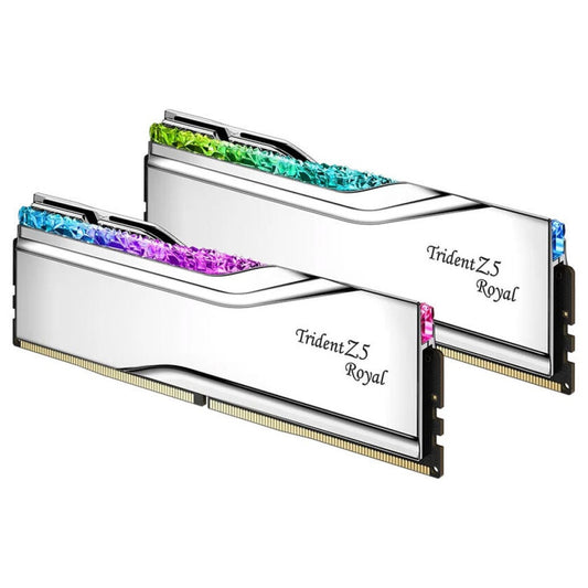 DDR5 64GB 6400MHz CL32 KIT (2x32GB) G.Skill RGB Trident Z5 Royal XMP3.0 1,4V srebrna (F5-6400J3239G32GX2-TR5S)