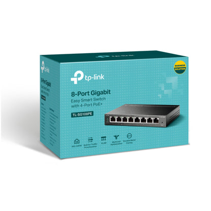 STIKALO 8-PORT TP-Link Easy Smart 100/1000 PoE Managed (TL-SG108PE)