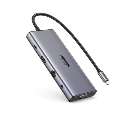 Priklopna postaja USB-C => Ugreen 11v1 1xVGA 1xHDMI 2xUSB3.2 2xUSB-C 100W 1xLAN 1x3,5mm (45520)