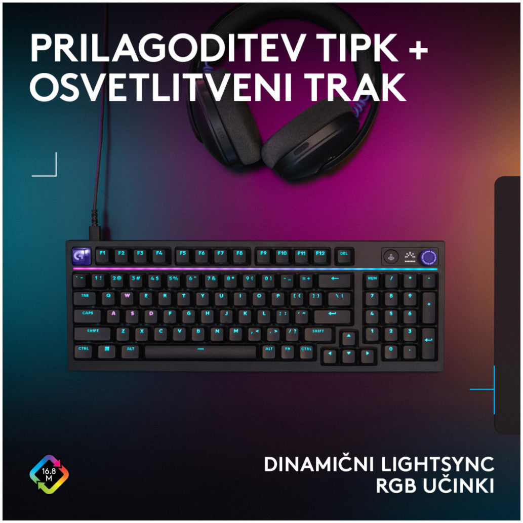 Gaming Tipkovnica Žična Logitech G316 X 98 | SLO gravura črna RGB (920-014201)
