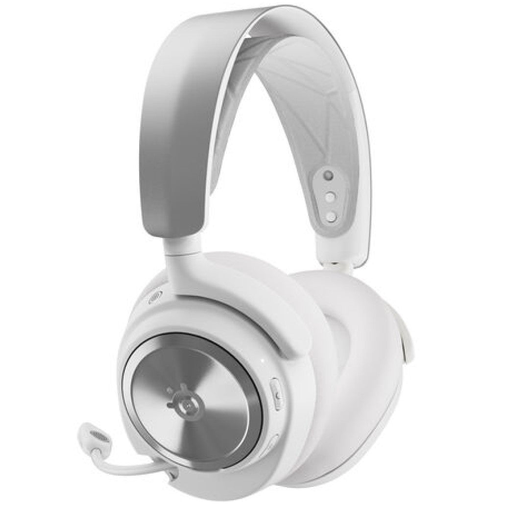 Slušalke brezžične SteelSeries naglavne z mikrofonom BT USB Arctis Nova Pro bele ANC (61524)