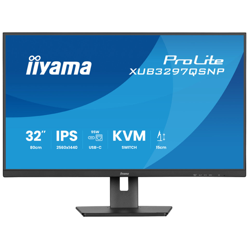 Monitor Iiyama 80 cm (31,5") XUB3297QSNP-B1 2560x1440 100Hz IPS 1ms HDMI DisplayPort USB-C 95W DP-Out 2xUSB3.2 2xUSB-C-Out Pivot Zvočniki 2x2,5W  sRGB99% AdaptiveSync RJ45 KVM ProLite