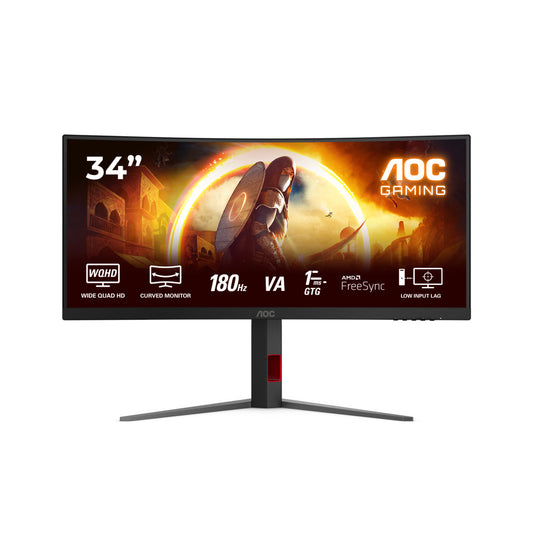 Monitor AOC 86,4 cm (34,0") CU34G4 3440x1440 Curved Gaming 180Hz Fast-VA 0,5ms 2xHDMI DisplayPort HAS  DCI-P3-92% AdaptiveSync HDR10 G4