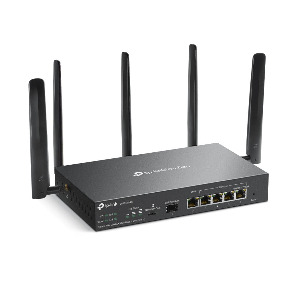 Usmerjevalnik brezžični TP-Link Omada ER706W-4G AX3000 2402Mbit/s 4G 4xLAN+WAN+SFP 5x antena ()