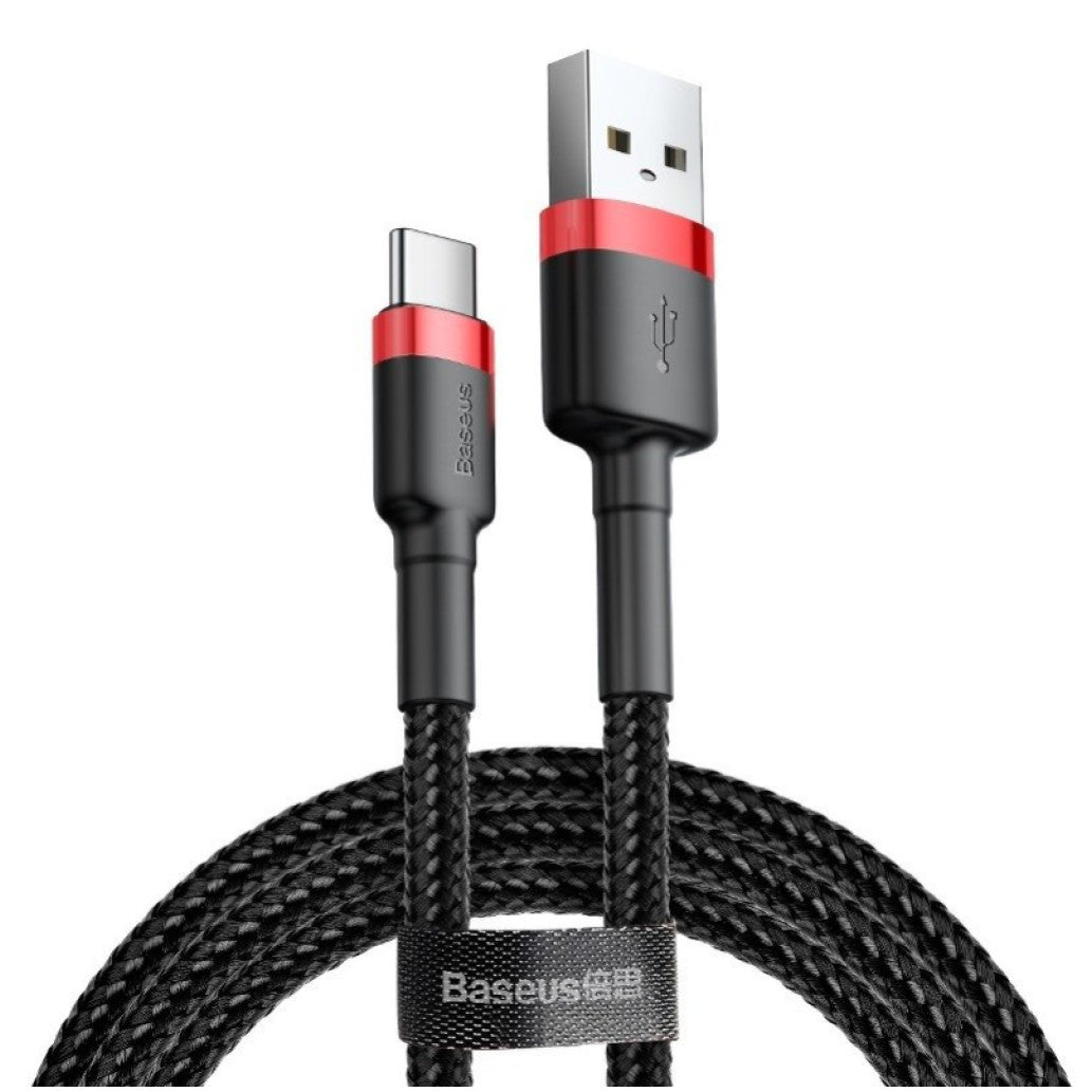 Kabel USB-C => USB-A 2.0 tekstil ovoj 0,50m 3A Baseus Cafule - črn (CATKLF-A91)