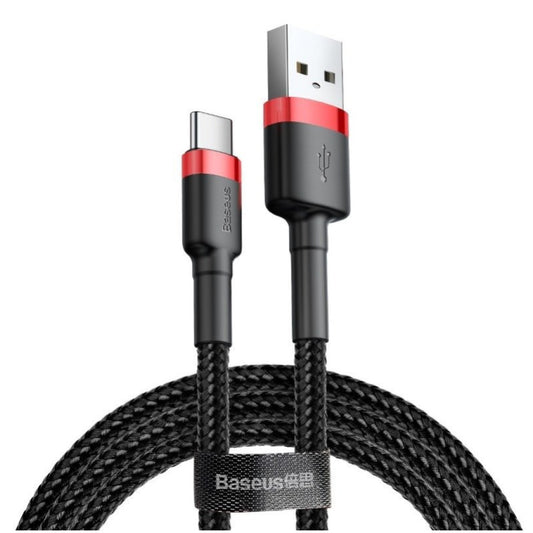 Kabel USB-C => USB-A 2.0 tekstil ovoj 0,50m 3A Baseus Cafule - črn (CATKLF-A91)