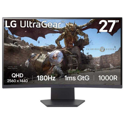 Monitor LG 68,6 cm (27,0") 27GS60QC 2560x1440 Curved Gaming 180Hz VA 1ms 2xHDMI DisplayPort Pivot  sRGB99% FreeSync Premium G-Sync Compatible HDR10 UltraGear