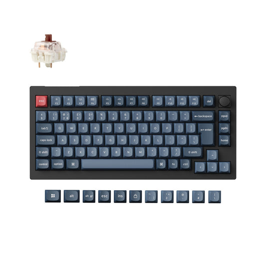 Mehanska Tipkovnica brezžična Keychron V1 Max QMK/VIA UK | črna RGB (Brown switch) (V1M-D3-UK)