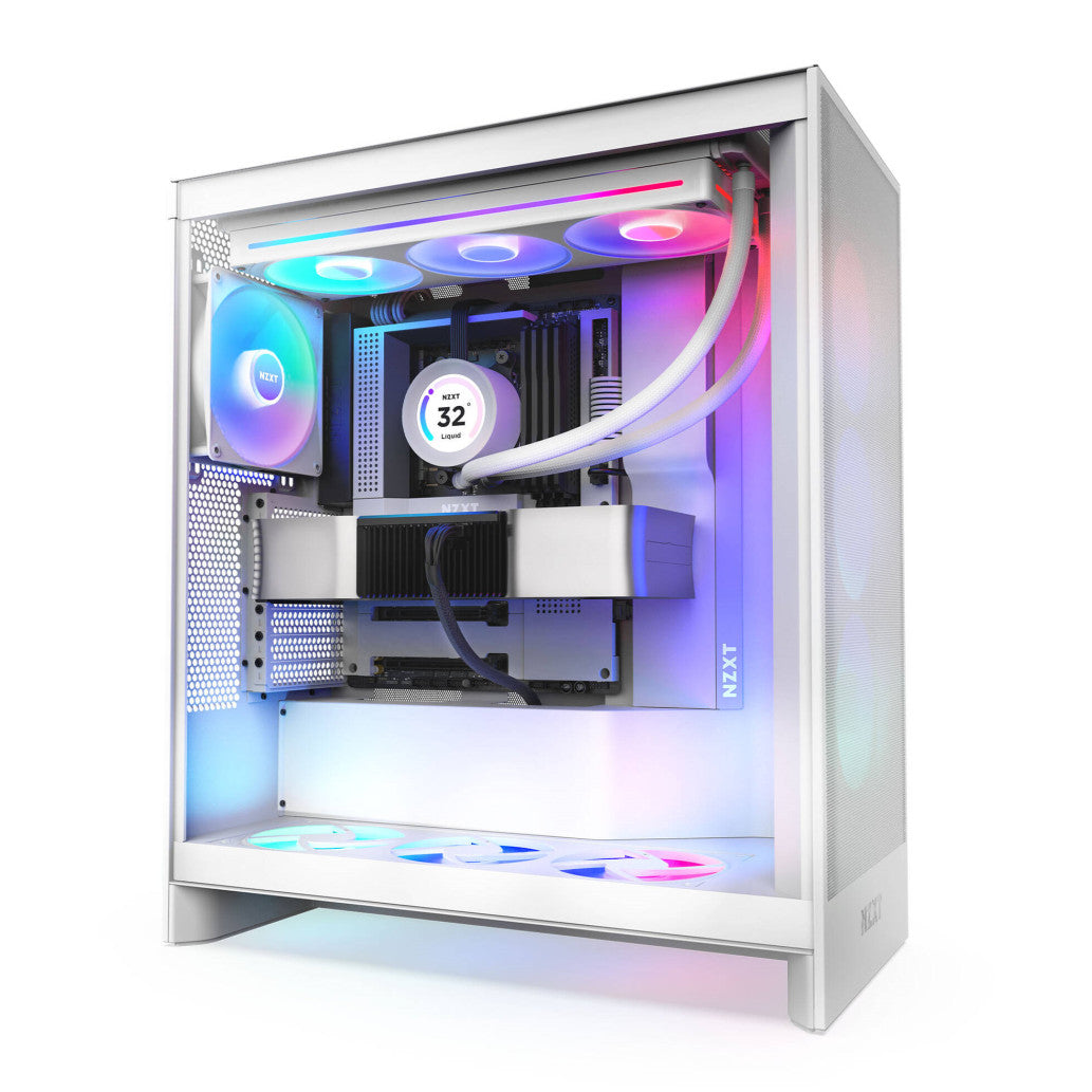 Ohišje NZXT H7 Flow RGB ATX - bela RGB