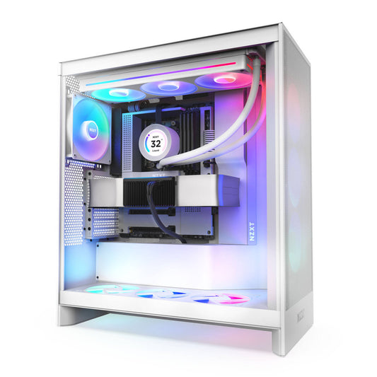 Ohišje NZXT H7 Flow RGB ATX - bela RGB