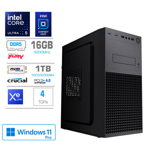 Računalnik MEGA MT S4 Ultra 5-245K/Intel grafika/16GB-DDR5/1TB/450W/Win11Pro