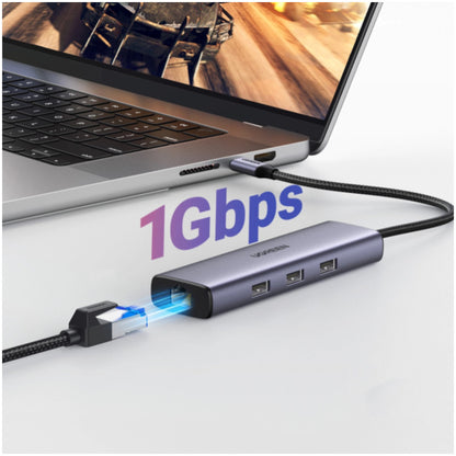 Priklopna postaja USB-C => Ugreen 15598 HDMI 3xUSB USB-C 100W 1xRJ45 - (15598)