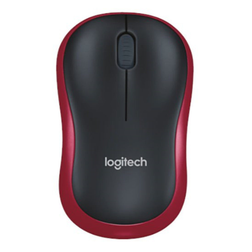 Miš Logitech brezžična M185 za notesnike rdeča nano (910-002240)