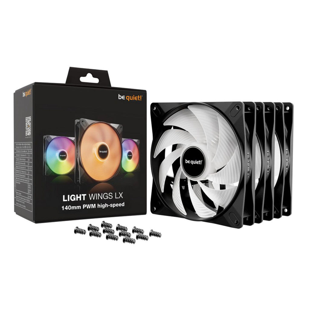 Ventilator be quiet! Light Wings LX High Speed 140mm črna RGB (3 pack)