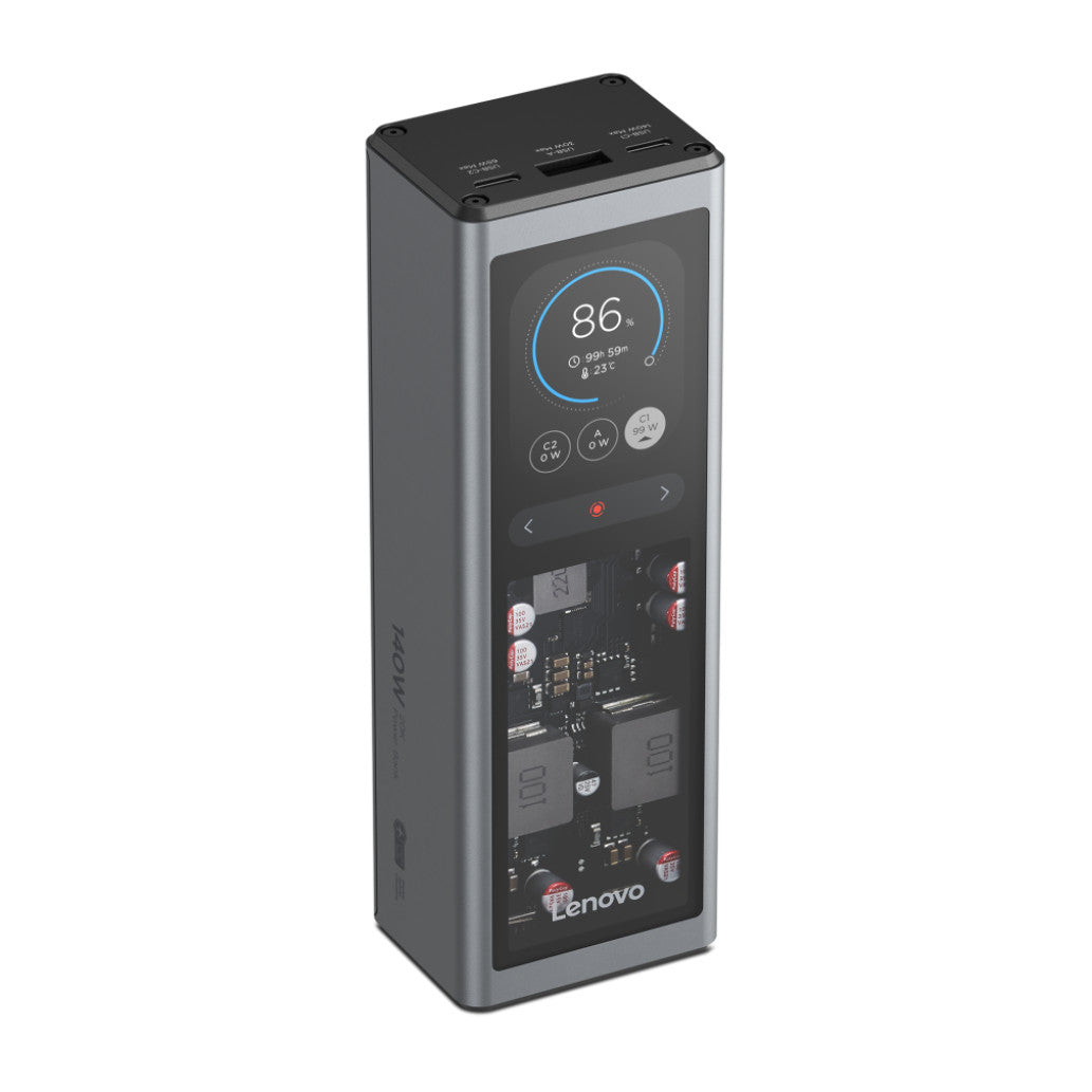 Prenosna baterija Lenovo Powerbank 140W 20000mAh 2xUSB-C 1xUSB-A črno/siva